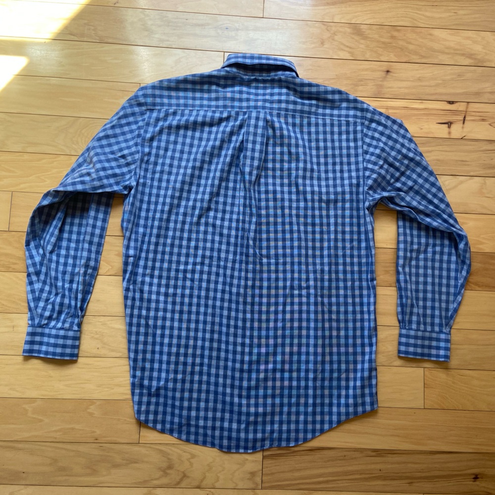 Brooks Brothers Madison Button Down Shirt Mens Sz M Blue Gingham Long Sleeve - Picture 6 of 7